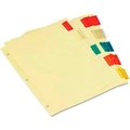 Universal Universal Conomical Insertable Index, Multicolor Tabs, 5-Tab, Letter, Buff, 6 Sets/Pack UNV21870***
